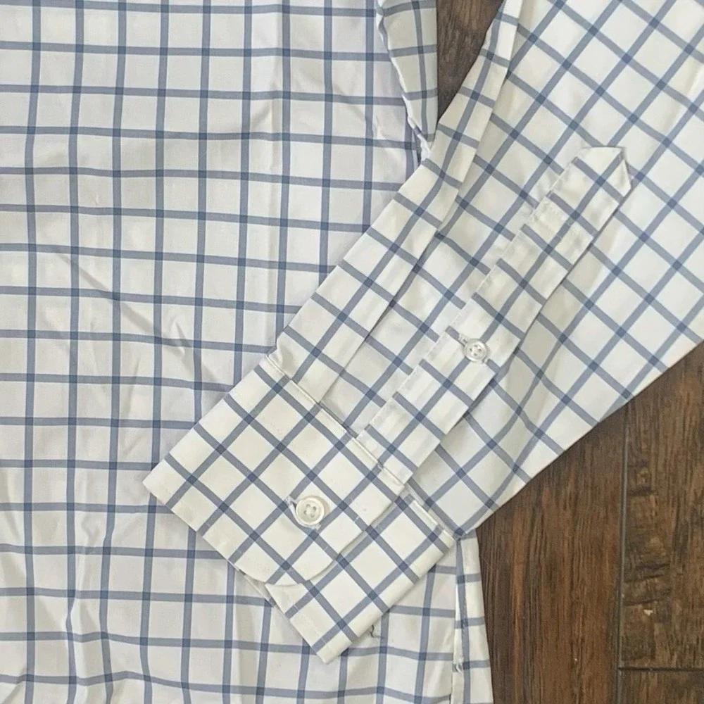 J.Crew Ludlow Dress Shirt Men's‎ 15-33 Blue White Classic-Fit Cotton Button Down